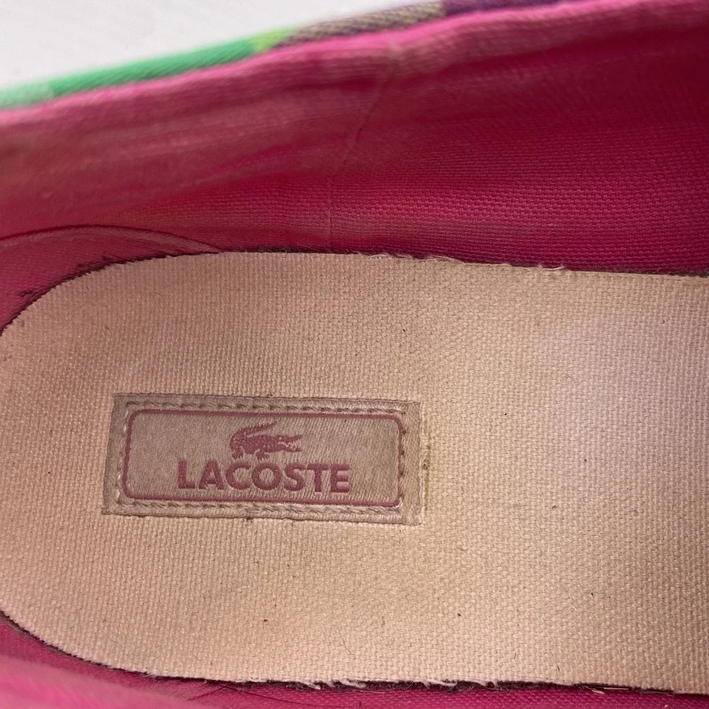 Lacoste Checkered Slip On Sneakers Shoes Plaid US Size 8 MSRP $150